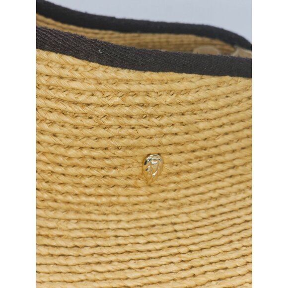 Helen Kaminsk Women's Natural & Black Mita Packable Raffia Visor One Size 2718 - Picture 11 of 14
